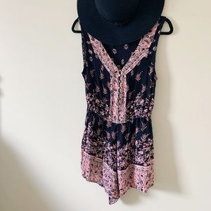 Black & Floral Romper